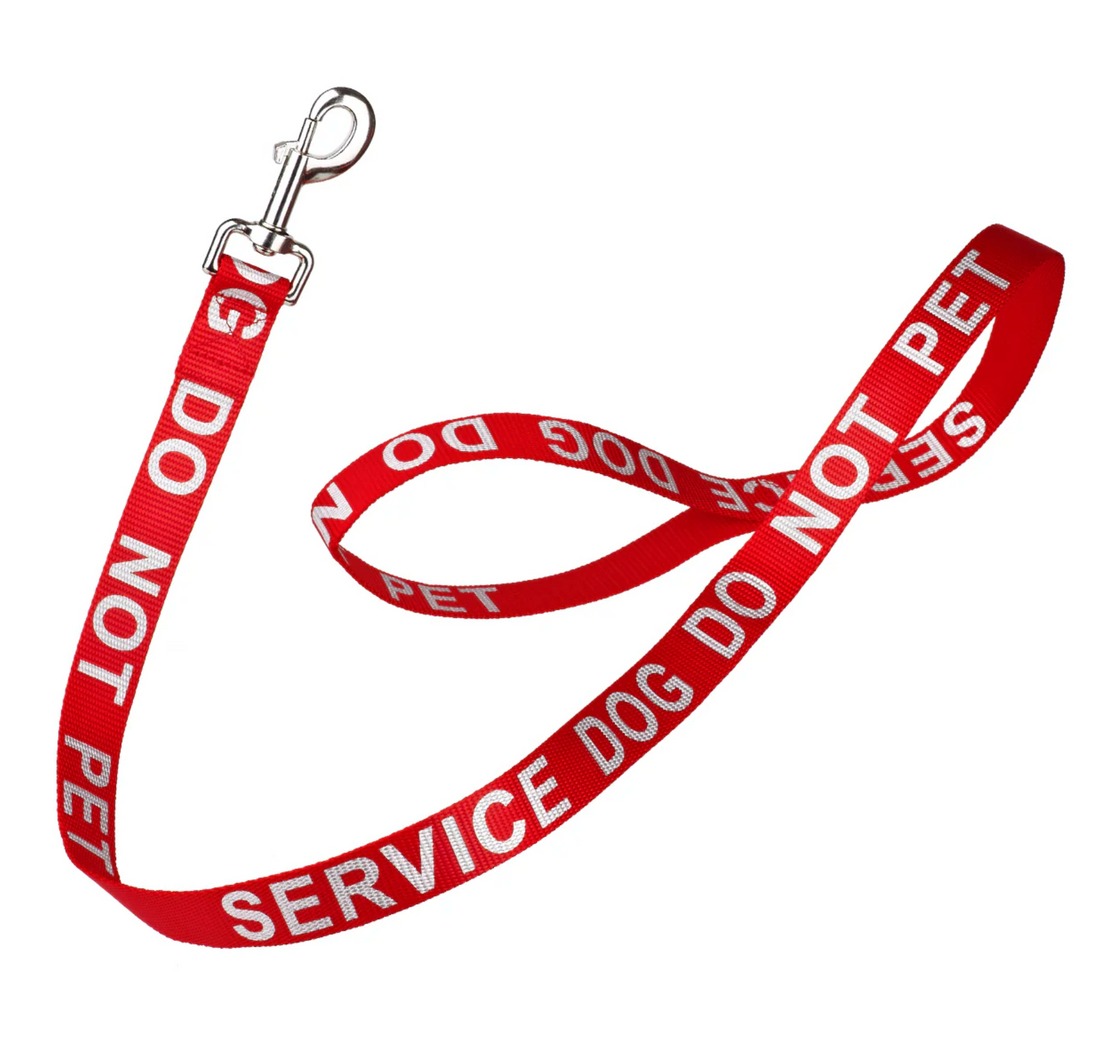 Reflective Nylon Dog Leash – Service Dog in Training | Heavy-Duty, Durable & Safe for Night Walks