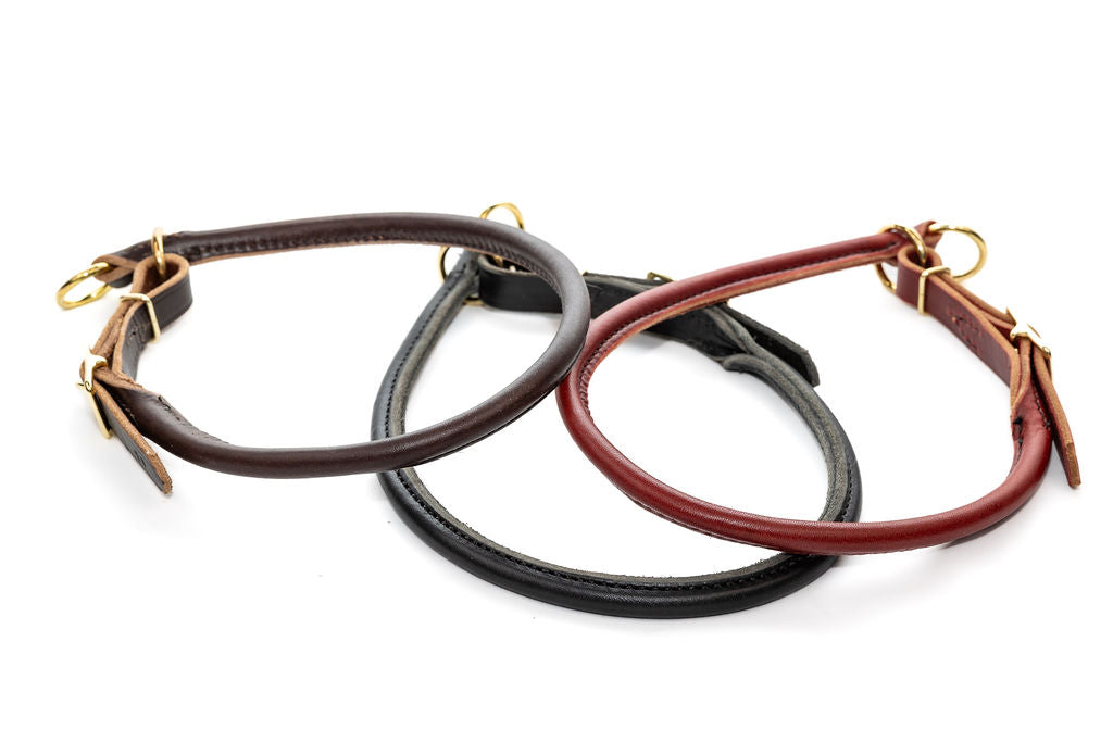 Rolled Leather Slip Collar – Premium Leather Dog Collar for Comfort, Durability, and Control