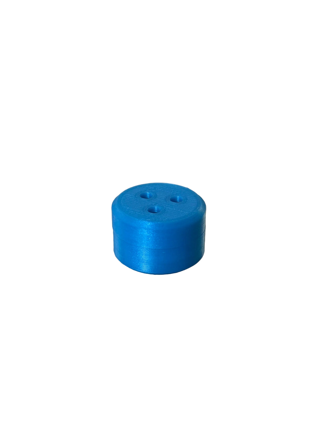 Blue cylindrical scent hide on a white background.