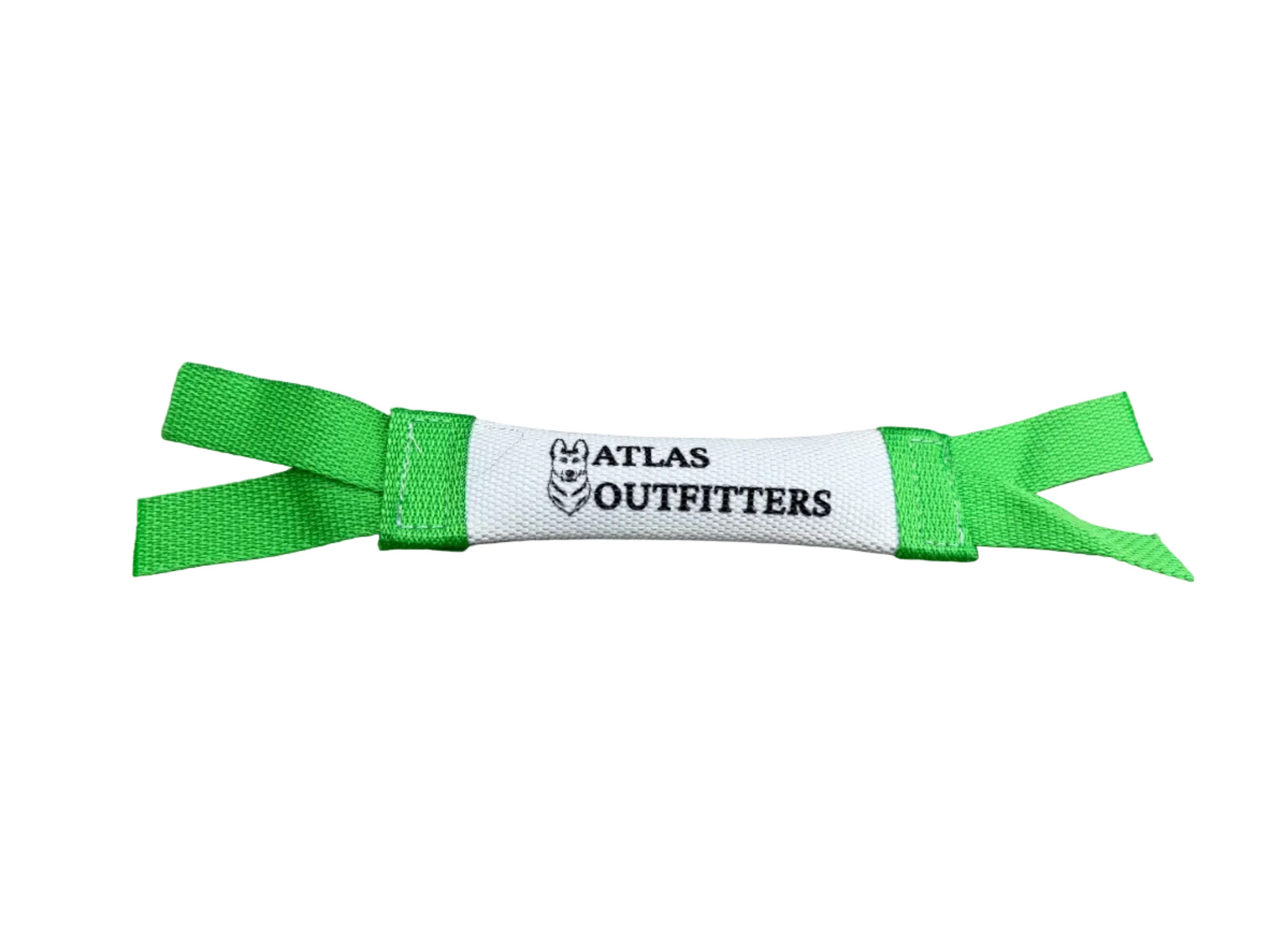 Green and white bumper with 'Atlas Outfitters' branding on a white background.