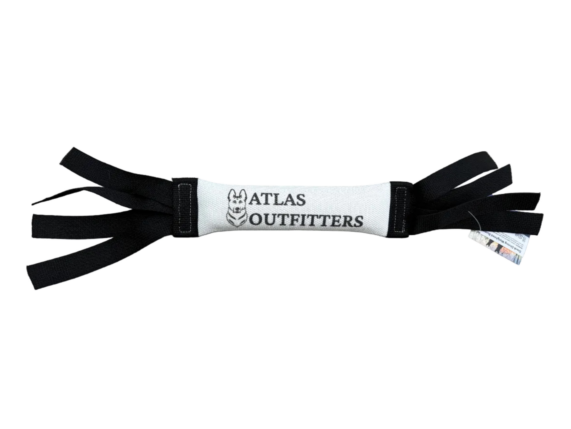 Black and white bumper with 'Atlas Outfitters' branding on a white background.