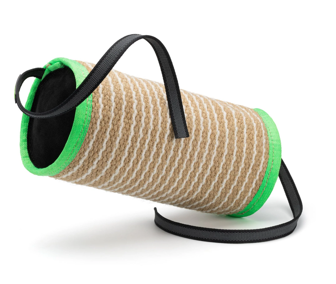 Jute dog toy, two handle bite roll, Viper K9