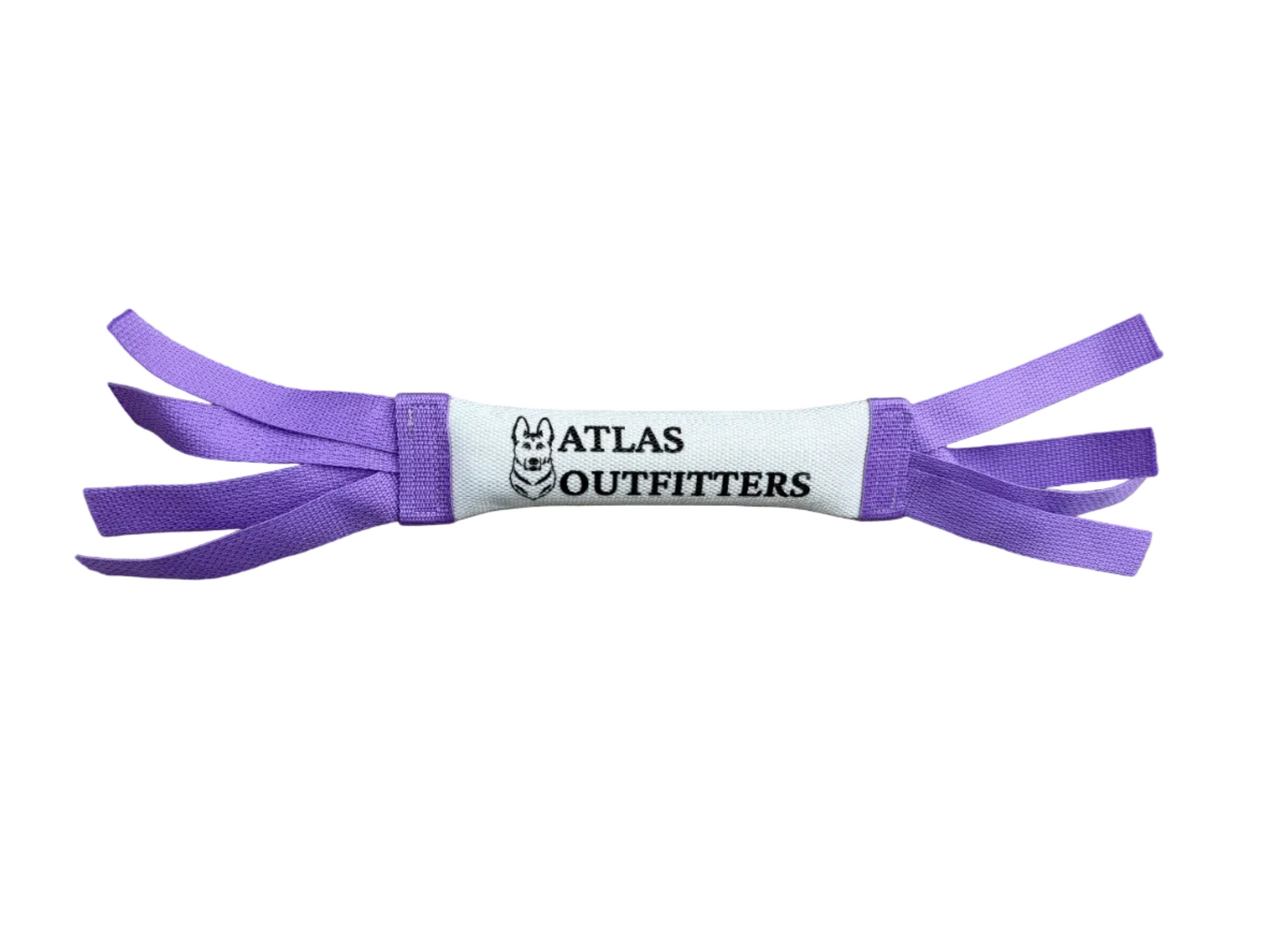 Purple and white bumper with 'Atlas Outfitters' branding on a white background.