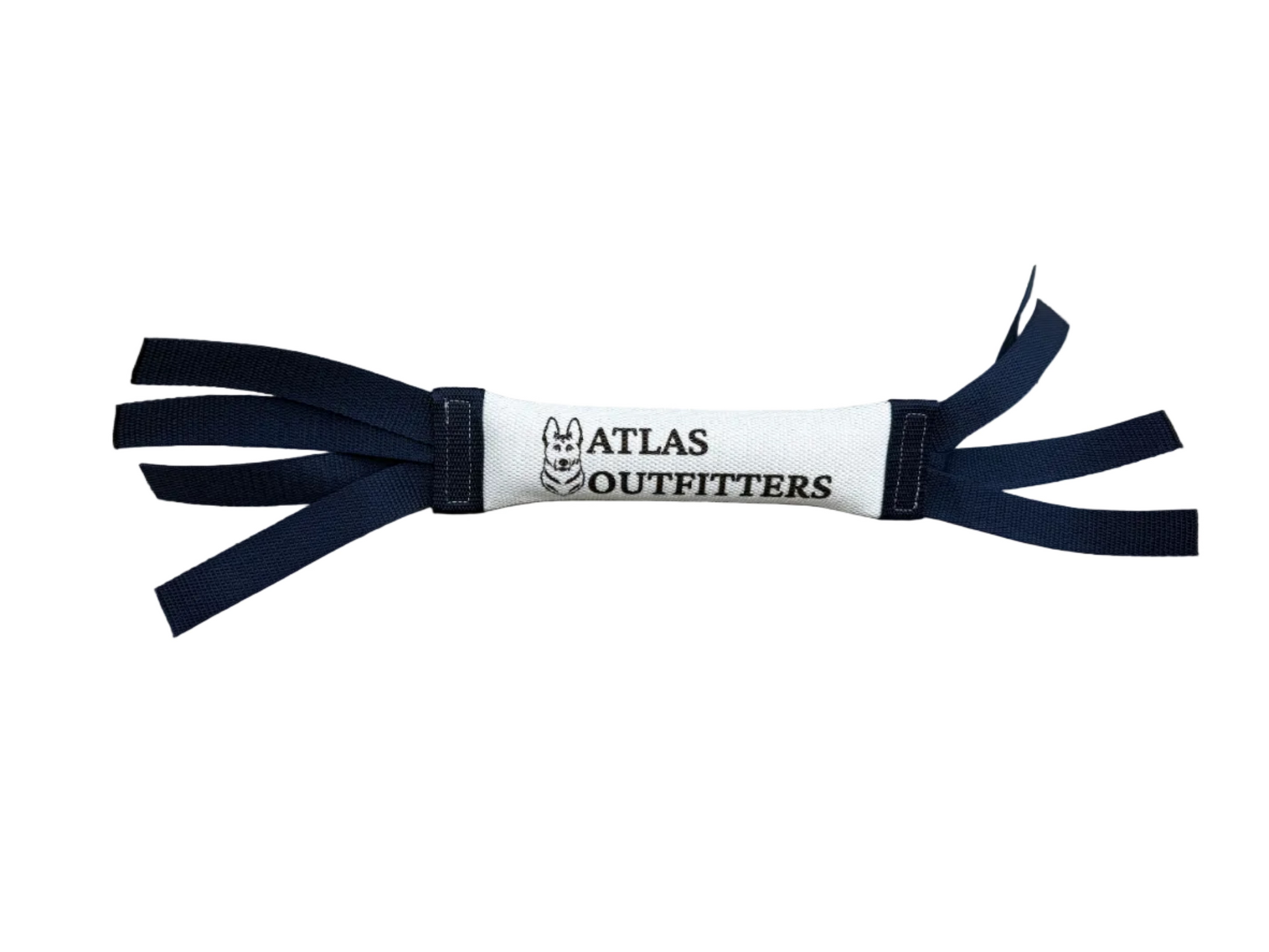 Navy bumper with 'Atlas Outfitters' branding on a white background.