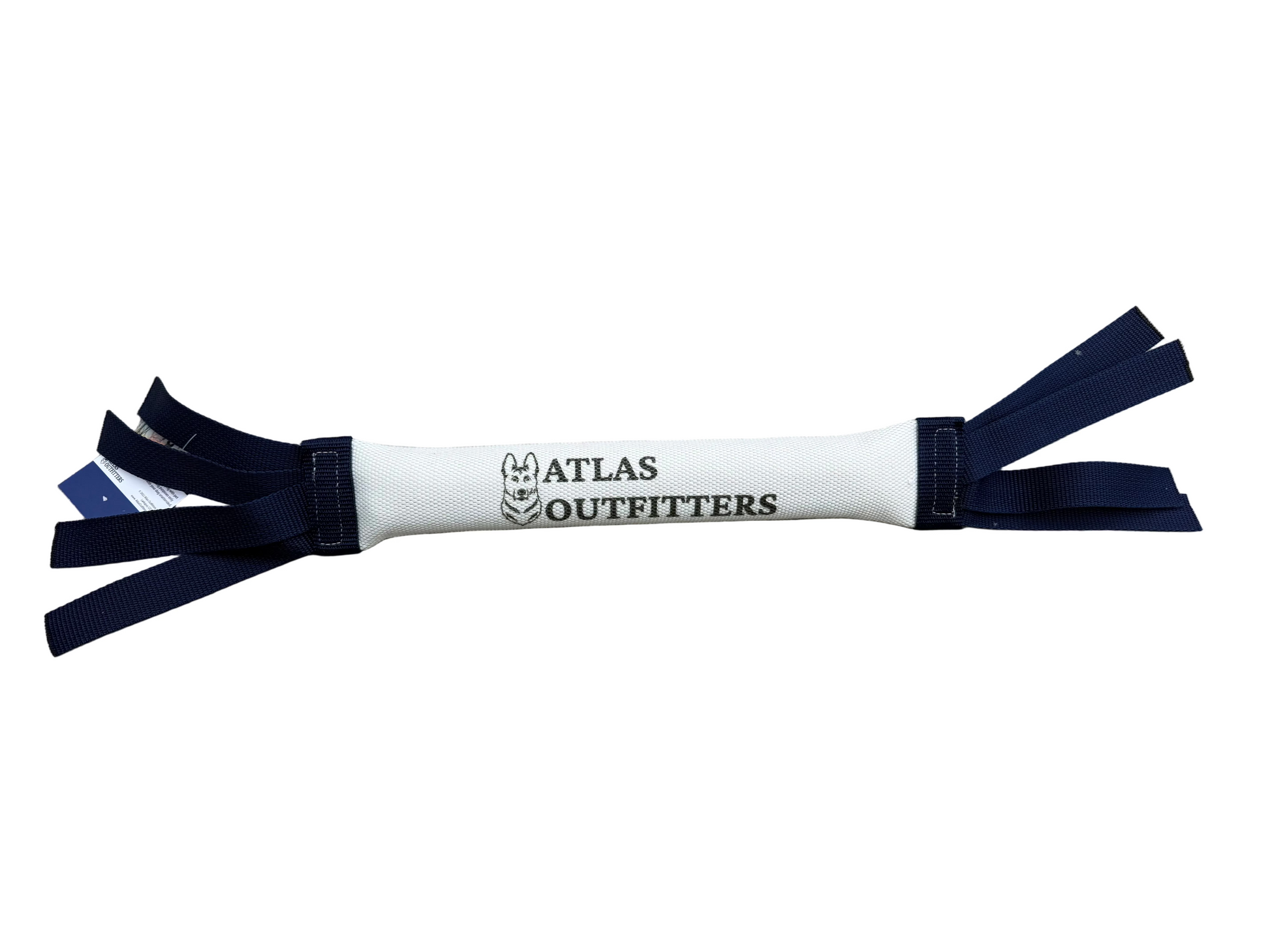 Dog toy with 'Atlas Outfitters' branding on a white background.