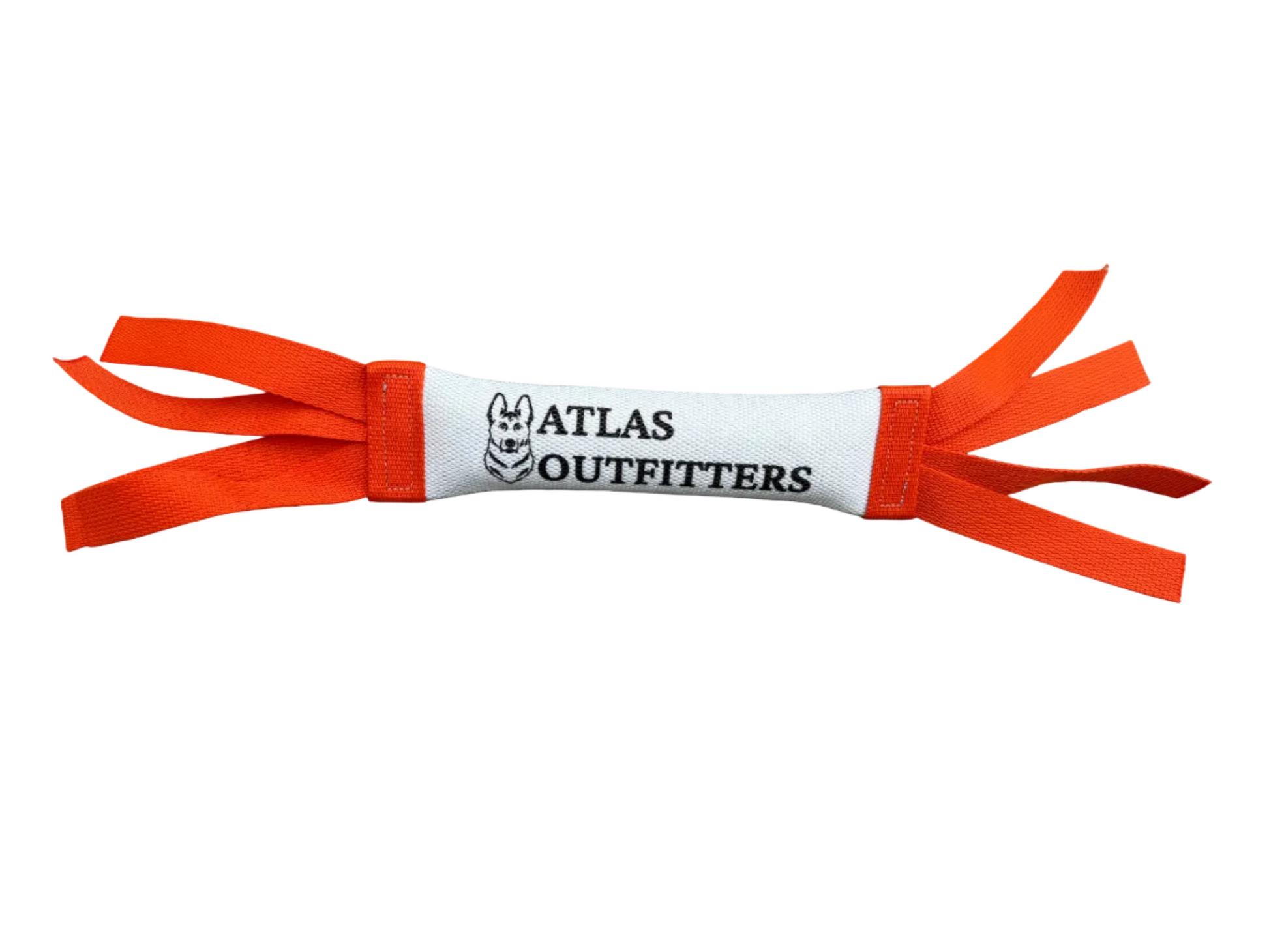 Orange bumper with black text and orange ends on a white background.