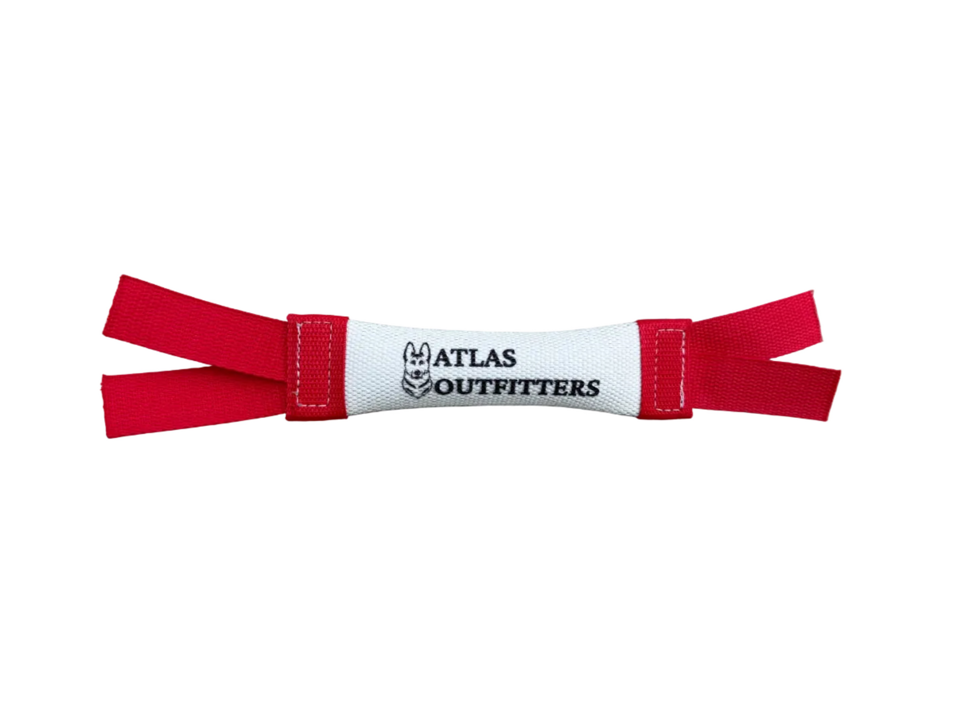 Red bumper with a white label on a white back ground.