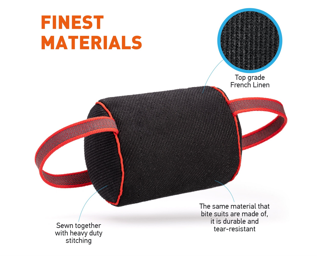 Viper French Linen Cylinder Mini Bite Roll – Bite Training Toy for Grip & Drive Building