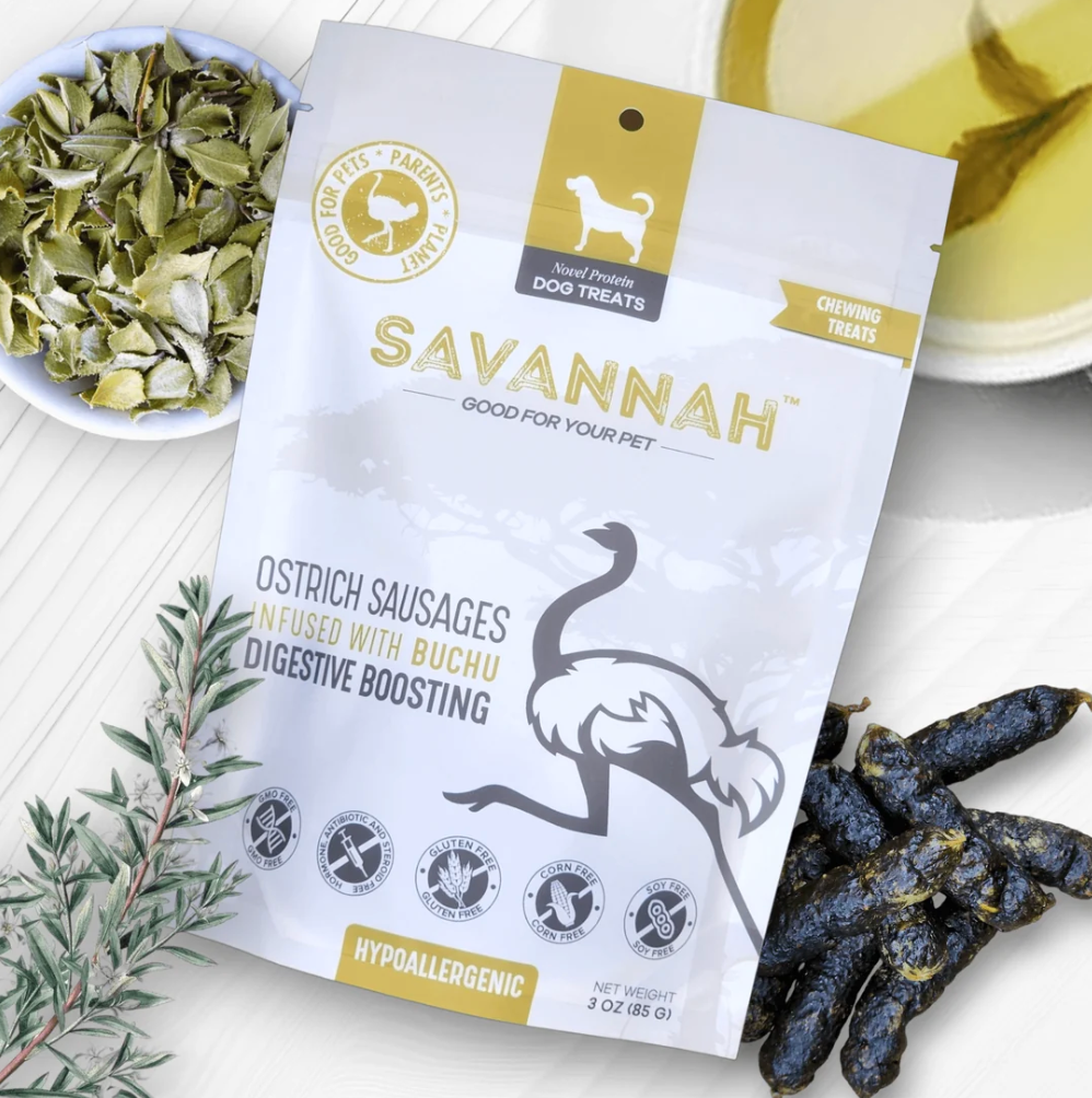 Savannah Pet Food Ostrich Sausages – Hypoallergenic Novel Protein Dog Treats