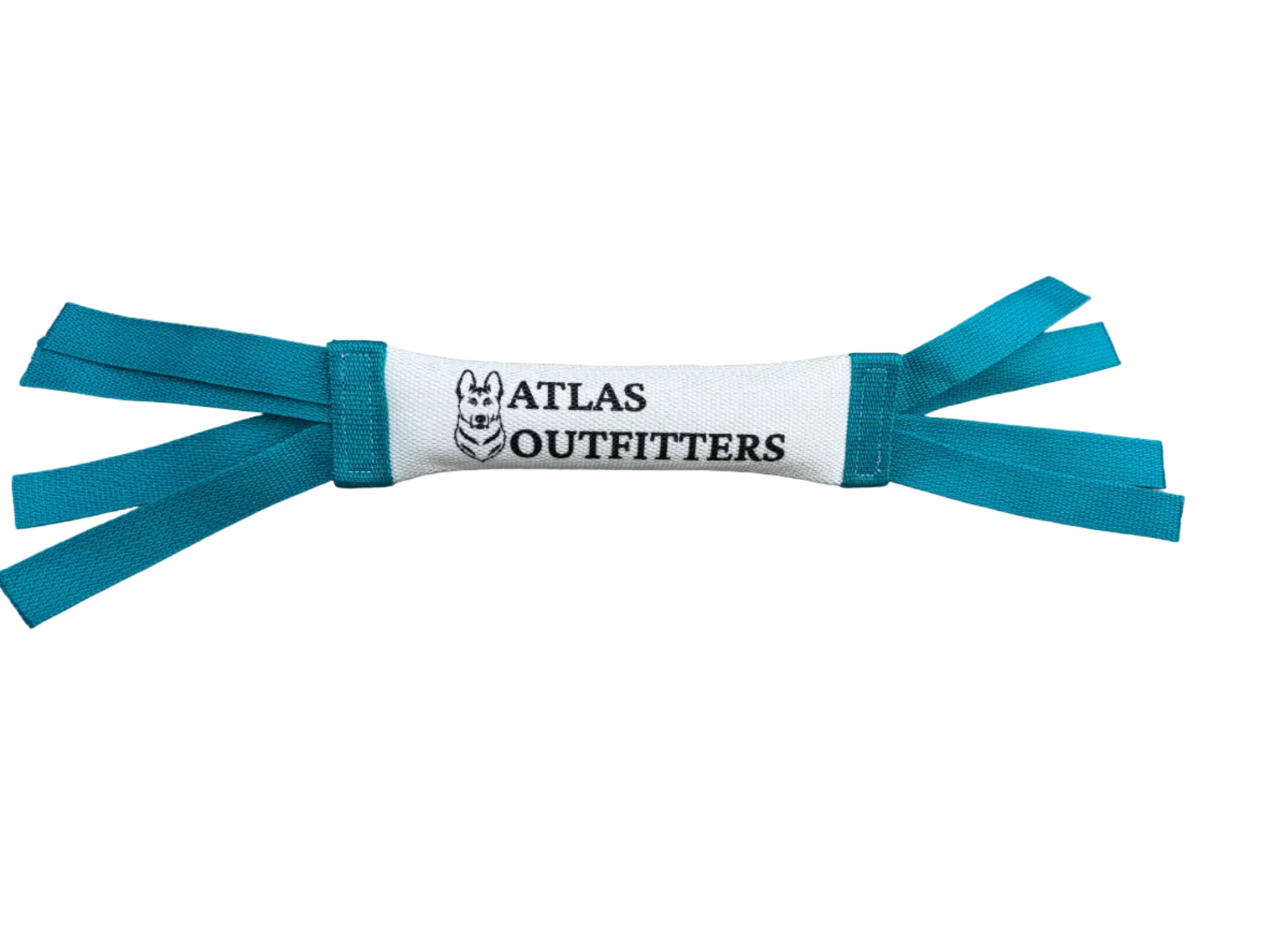 Teal bumper with 'Atlas Outfitters' in black on a white background.