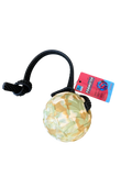 Dog toy with a ball and rope on a white background