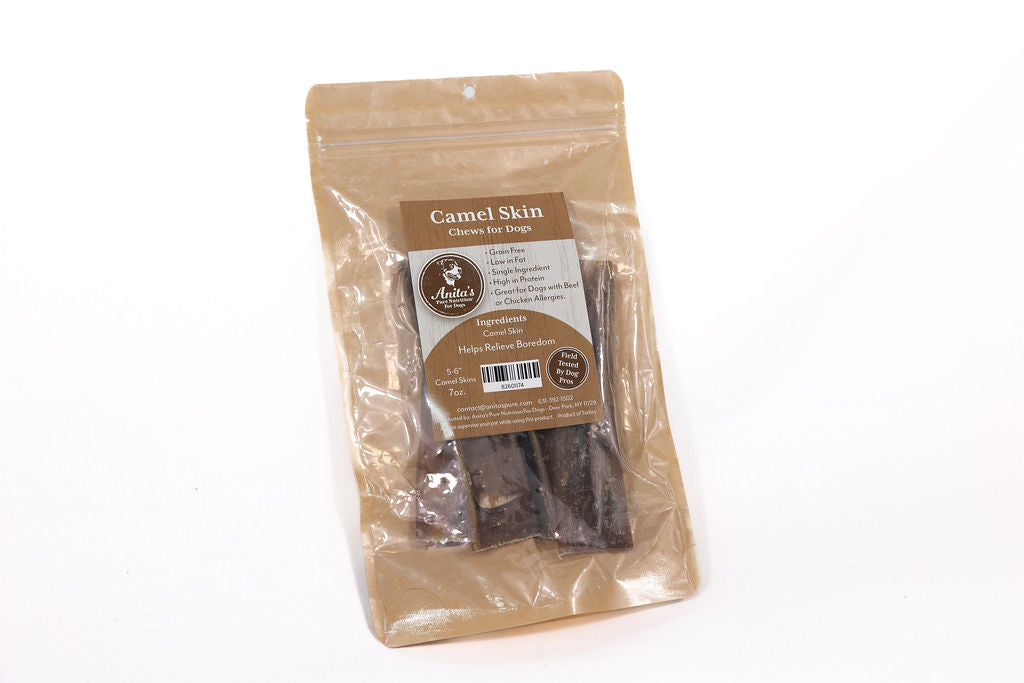 Anita's Pure Nutrition: Camel Skin Slices for Dogs – 100% Natural, High-Protein, Low-Fat, Air-Dried Chews – Ideal for Small to Medium Dogs & Aggressive Chewers