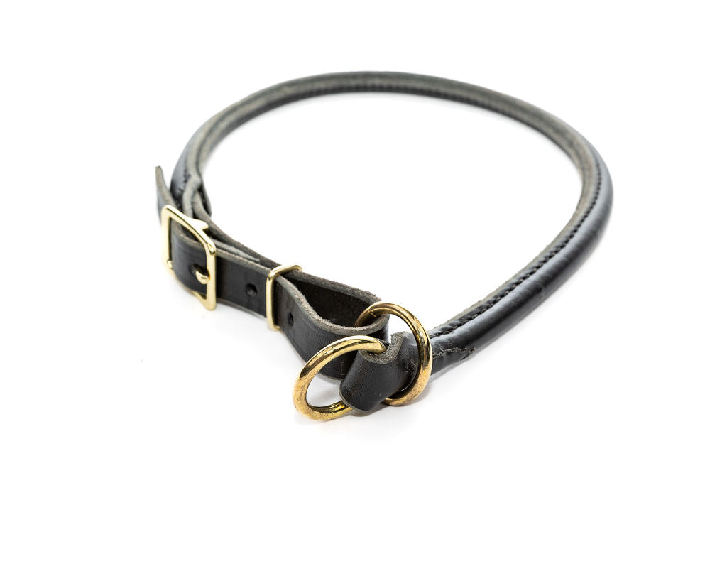 Rolled Leather Slip Collar – Premium Leather Dog Collar for Comfort, Durability, and Control